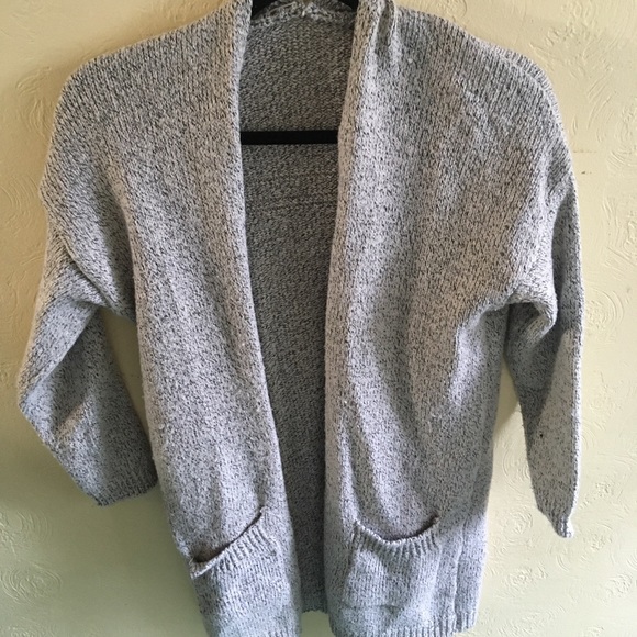 chunky gray cardigan